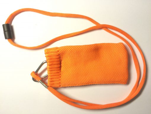 Lanyard met kaart of telefoonsok oranje-509